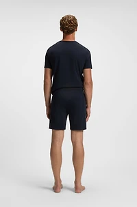 Stretch-cotton pyjama shorts with signature-stripe tape