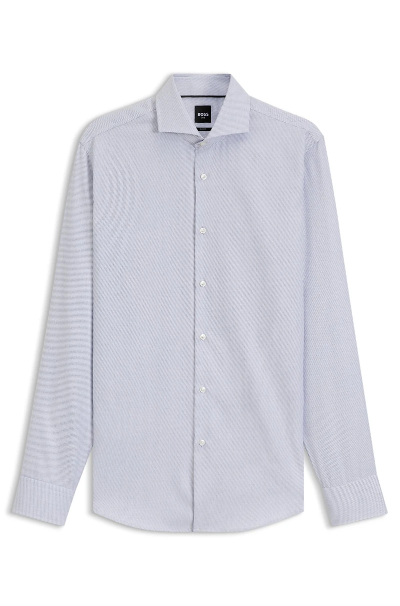 Slim-fit shirt wrinkle-resistant cotton dobby