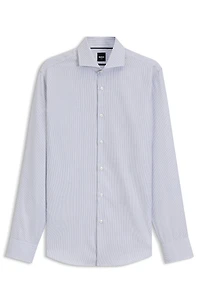 Slim-fit shirt wrinkle-resistant cotton dobby