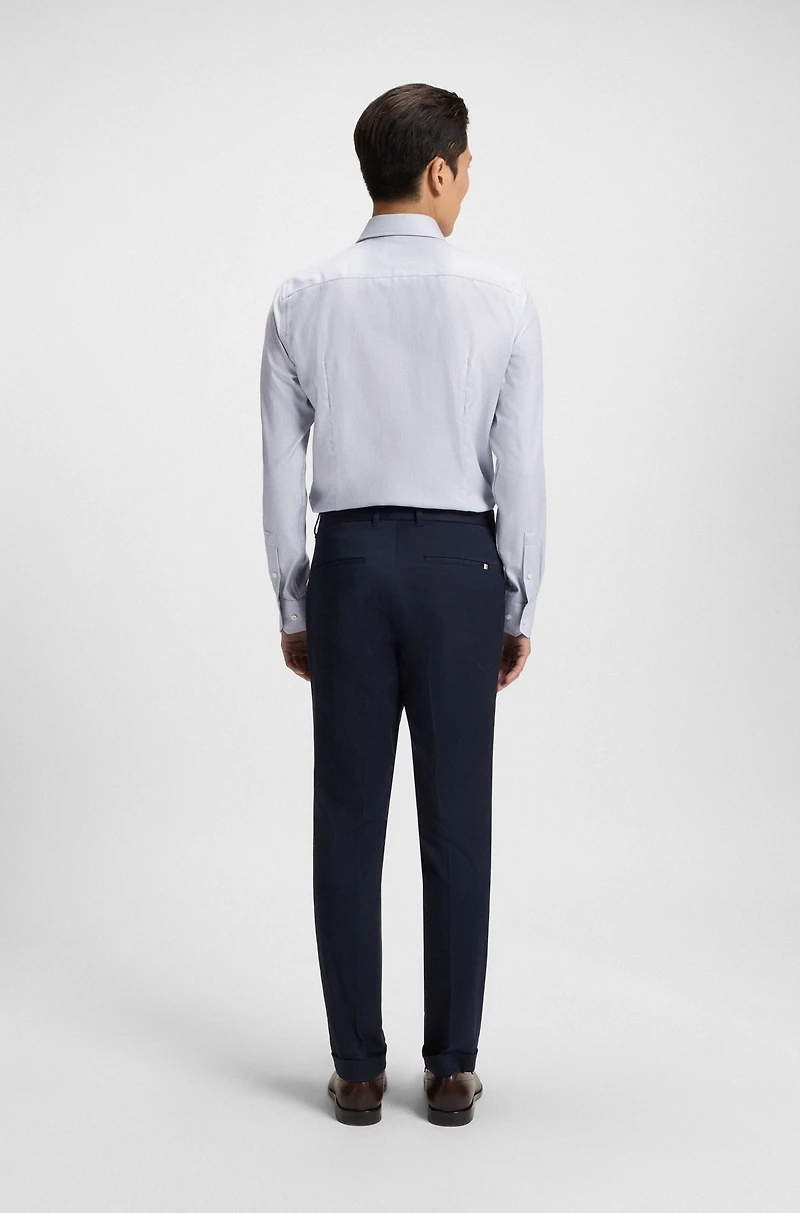 Slim-fit shirt wrinkle-resistant cotton dobby