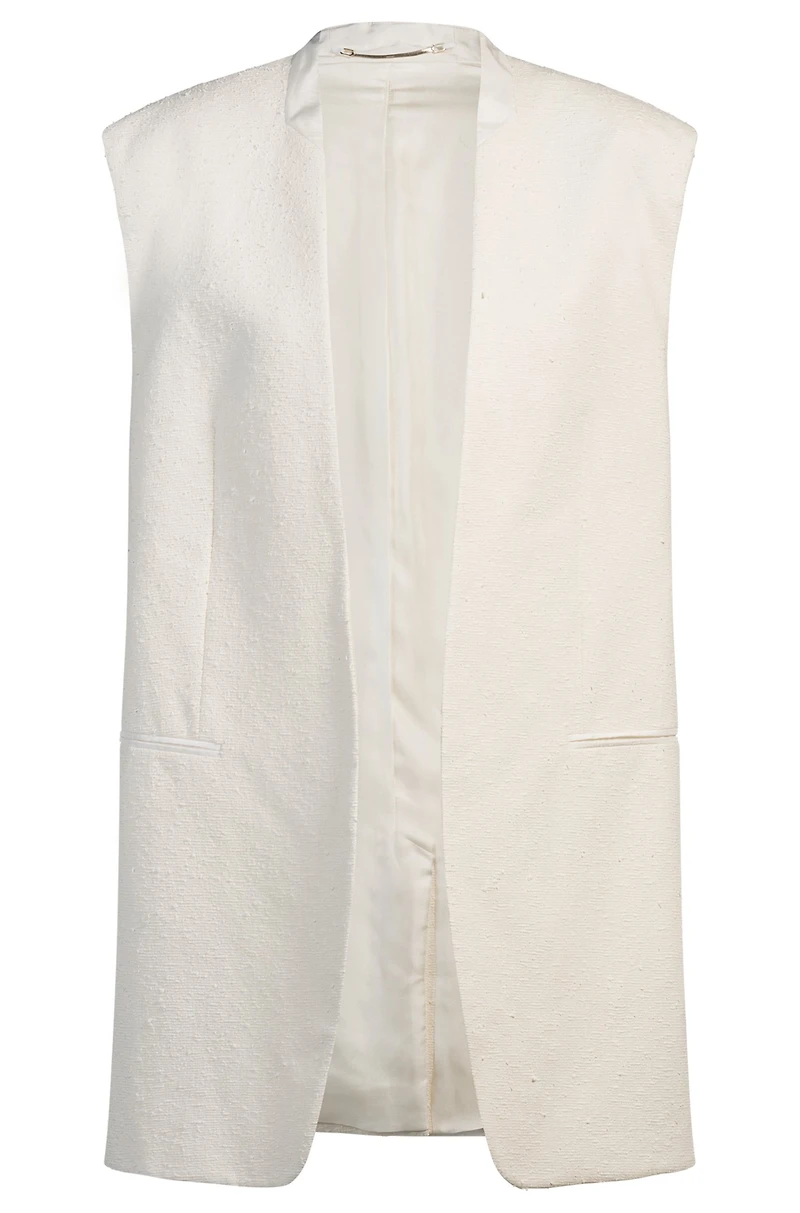 Relaxed-fit sleeveless blazer Italian bouclé