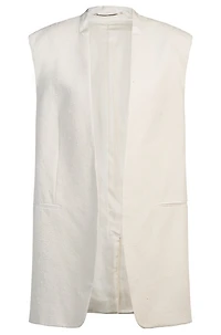 Relaxed-fit sleeveless blazer Italian bouclé