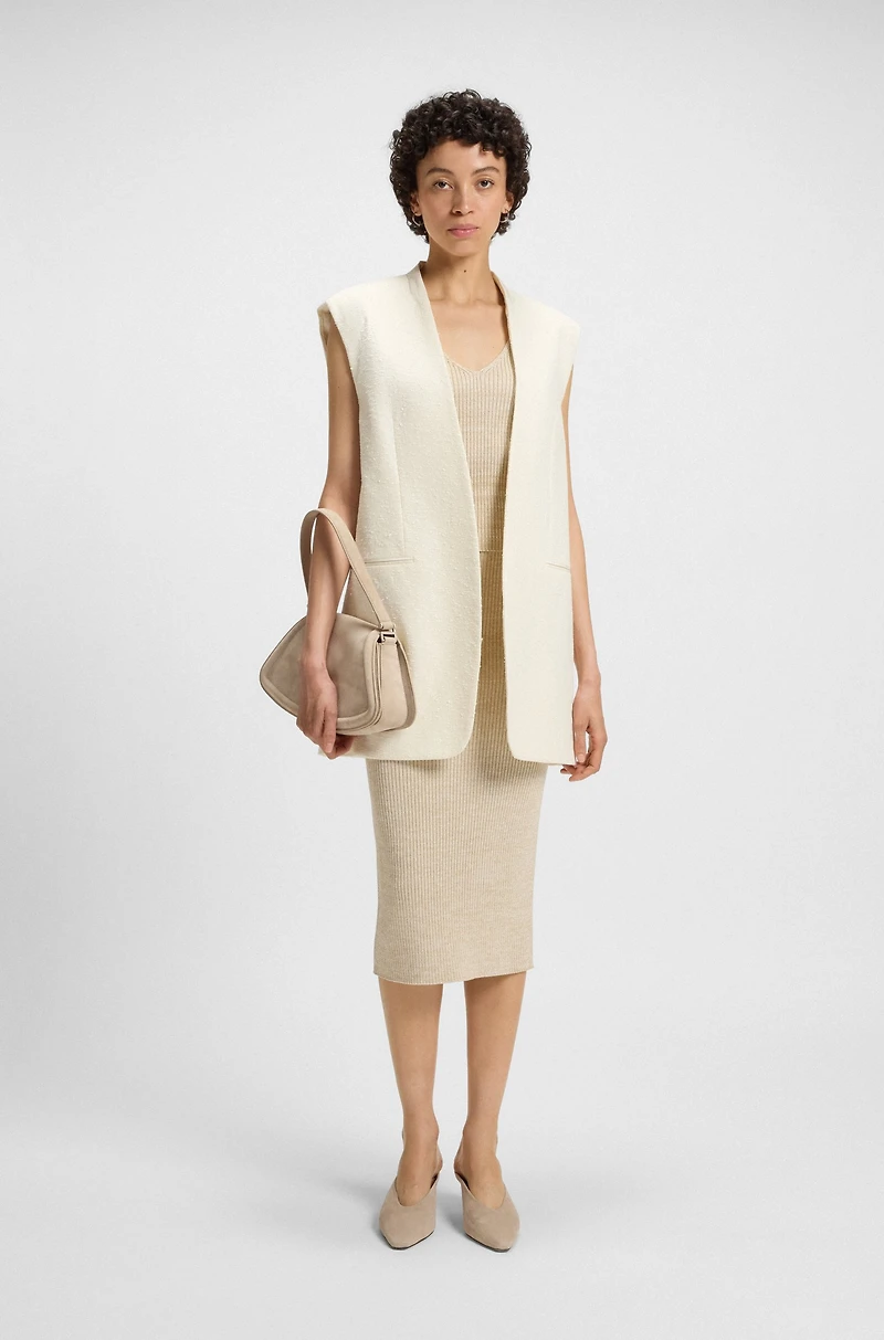 Relaxed-fit sleeveless blazer Italian bouclé
