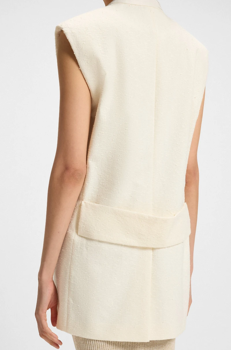 Relaxed-fit sleeveless blazer Italian bouclé