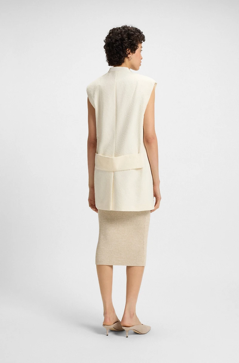 Relaxed-fit sleeveless blazer Italian bouclé