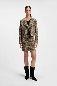 Mini skirt leopard jacquard