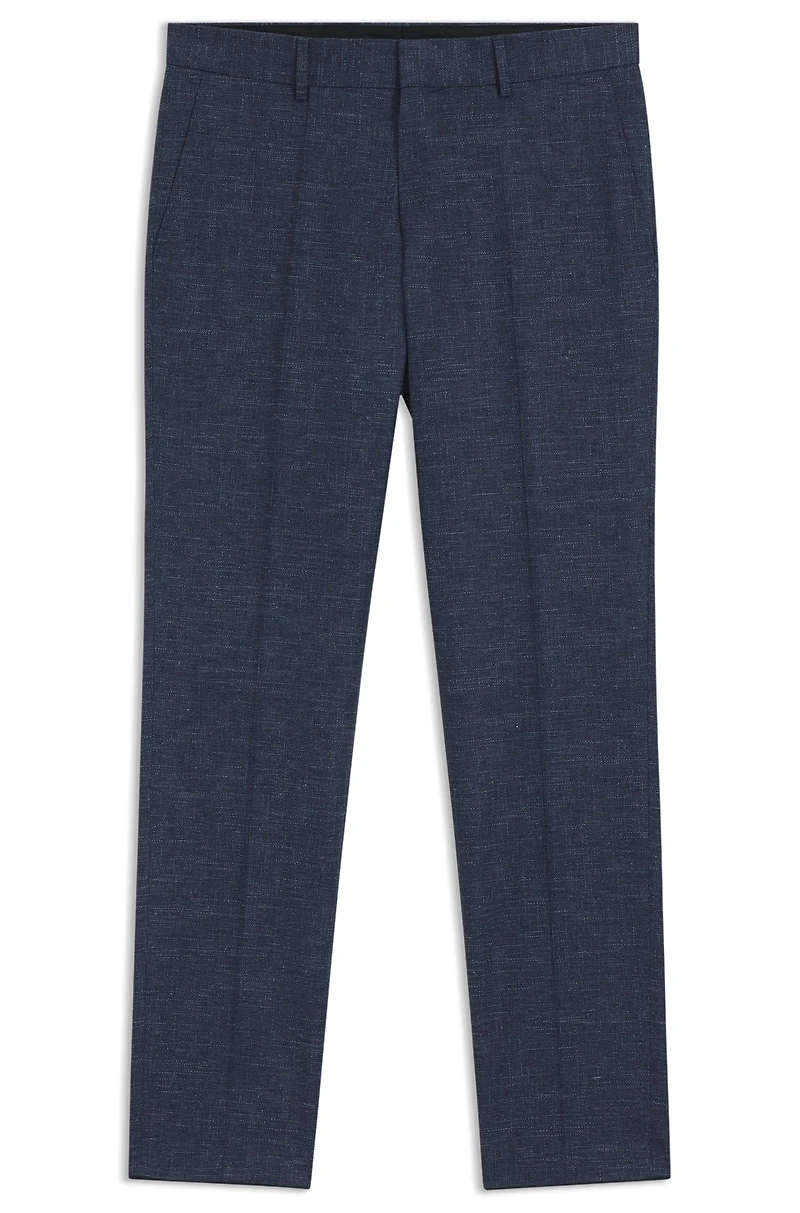 Slim-fit trousers patterned stretch fabric