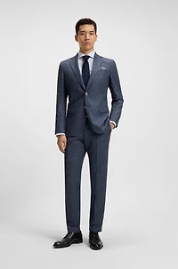 Slim-fit trousers patterned stretch fabric