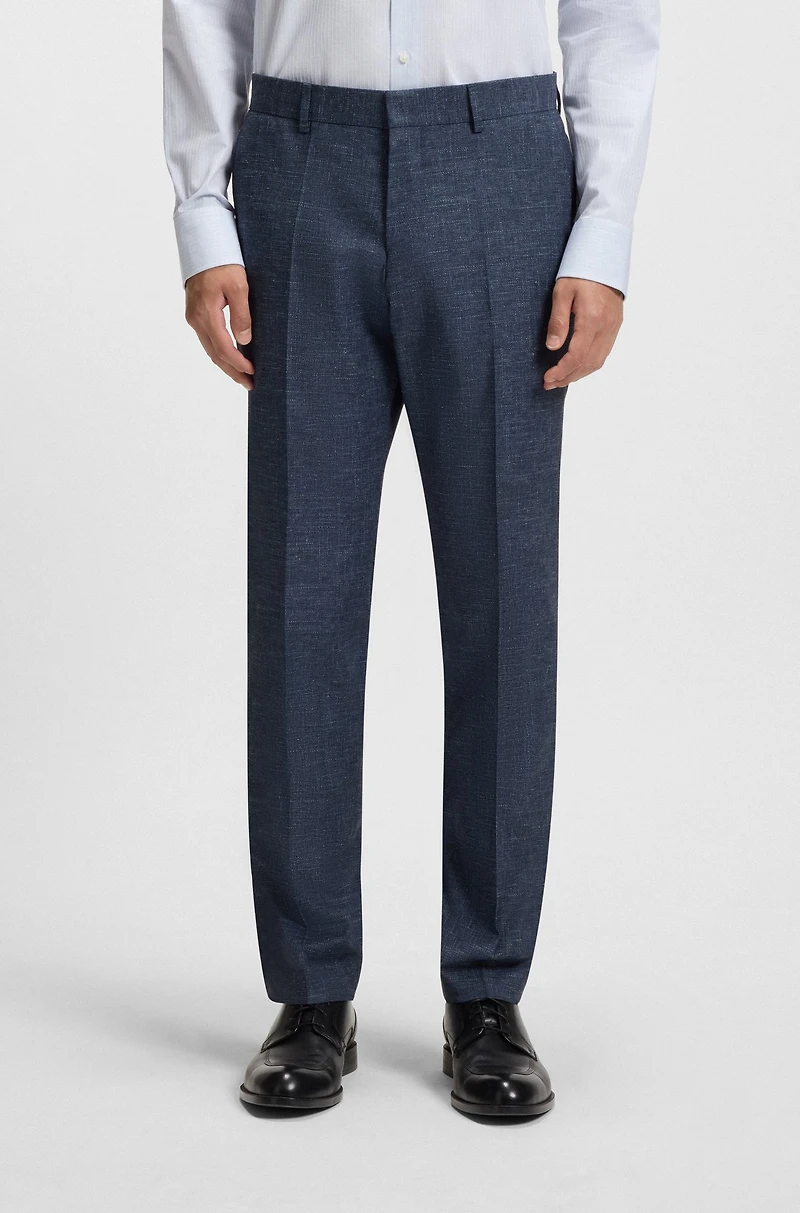 Slim-fit trousers patterned stretch fabric