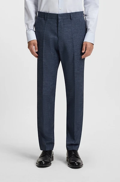 Slim-fit trousers patterned stretch fabric