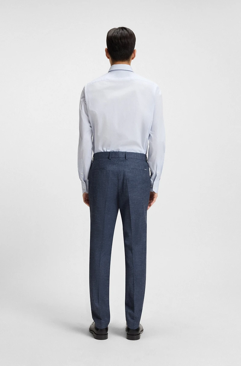 Slim-fit trousers patterned stretch fabric