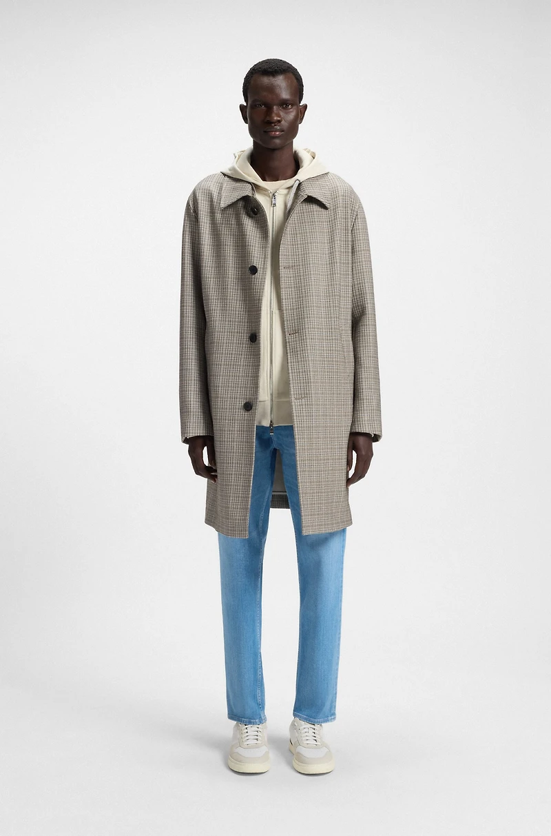 Checked coat a classic fit