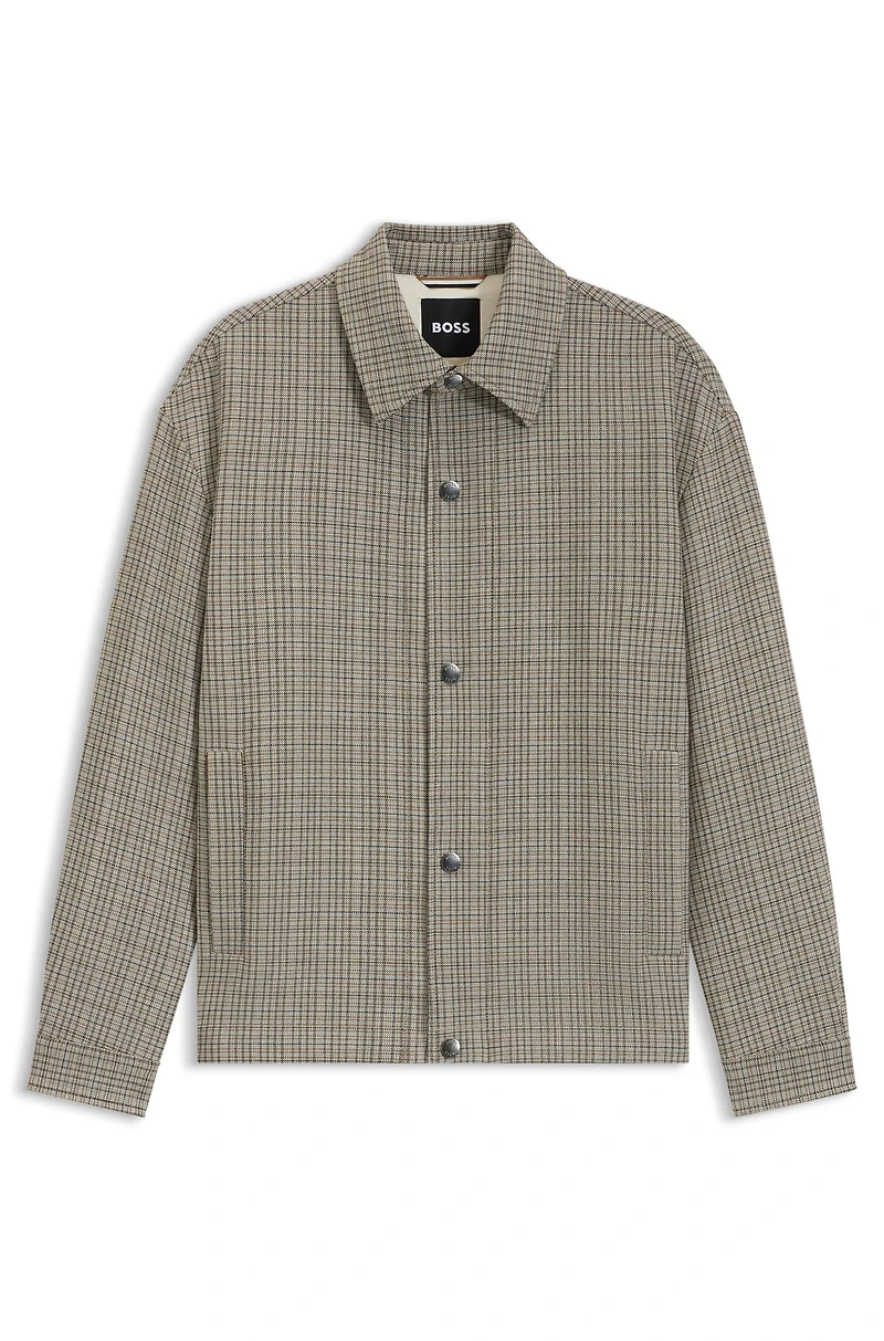 Relaxed-fit overshirt padded stretch fabric
