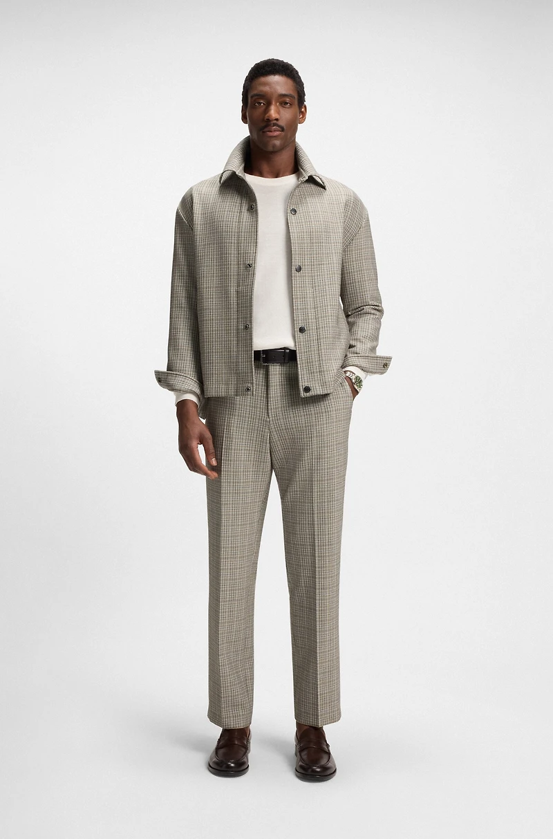 Relaxed-fit overshirt padded stretch fabric