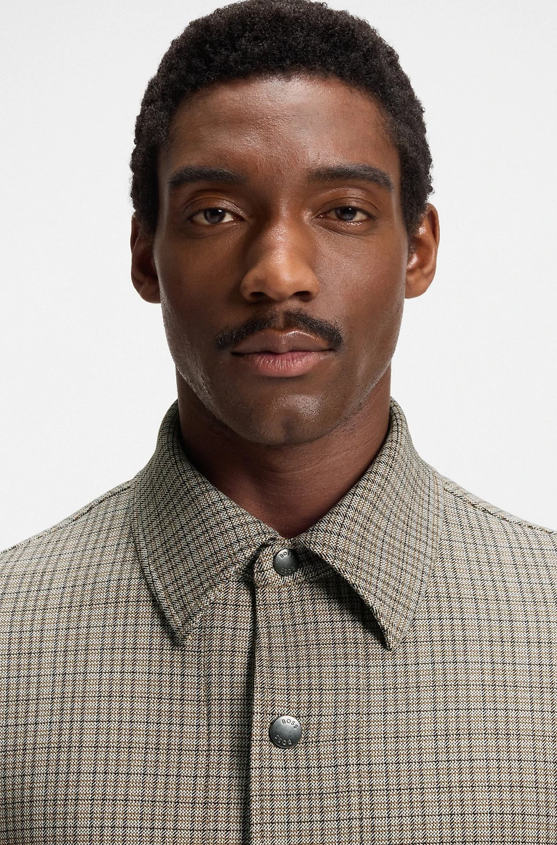 Relaxed-fit overshirt padded stretch fabric
