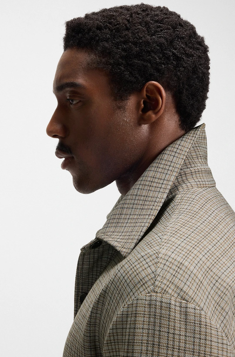 Relaxed-fit overshirt padded stretch fabric