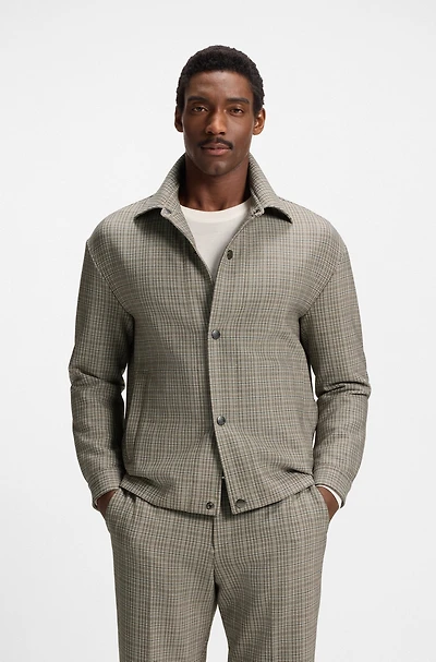 Relaxed-fit overshirt padded stretch fabric
