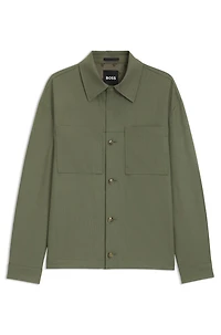 Relaxed-fit overshirt machine-washable performance-stretch fabric