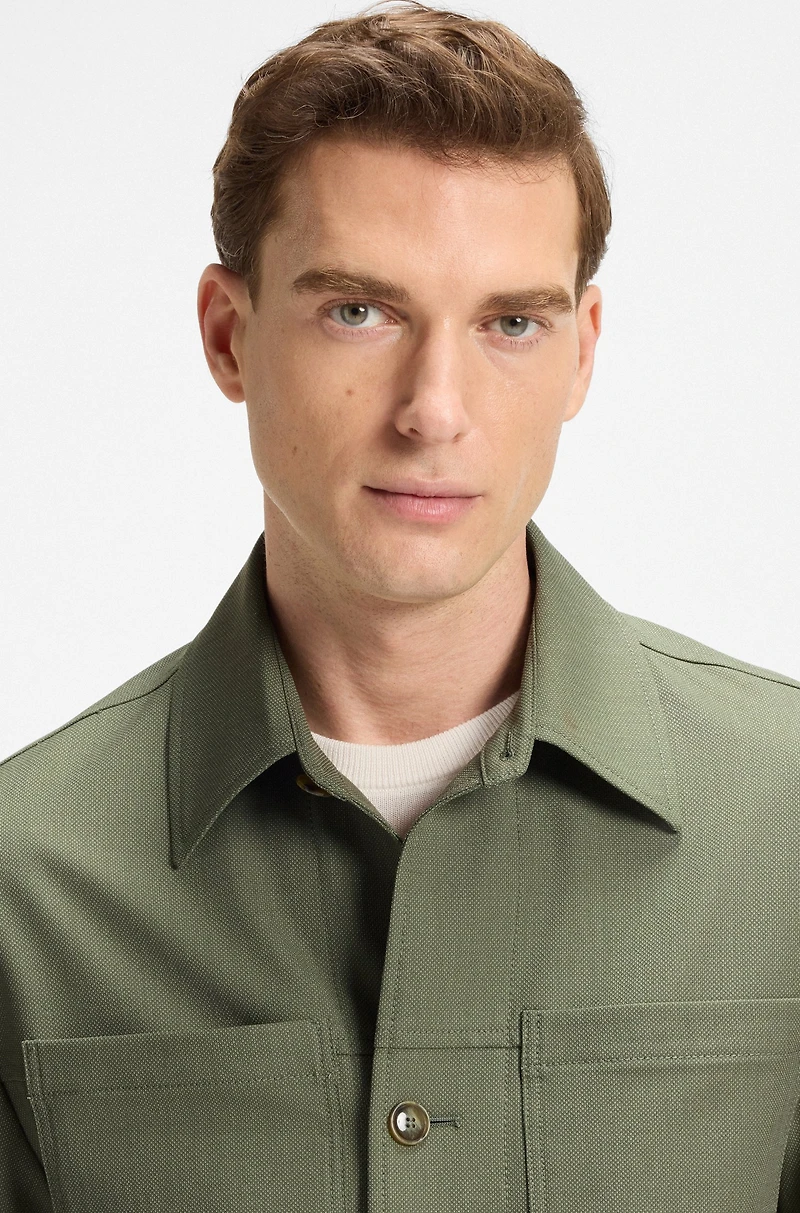 Relaxed-fit overshirt machine-washable performance-stretch fabric
