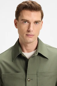 Relaxed-fit overshirt machine-washable performance-stretch fabric