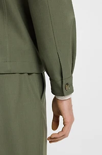 Relaxed-fit overshirt machine-washable performance-stretch fabric