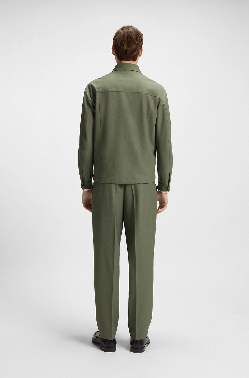 Relaxed-fit overshirt machine-washable performance-stretch fabric