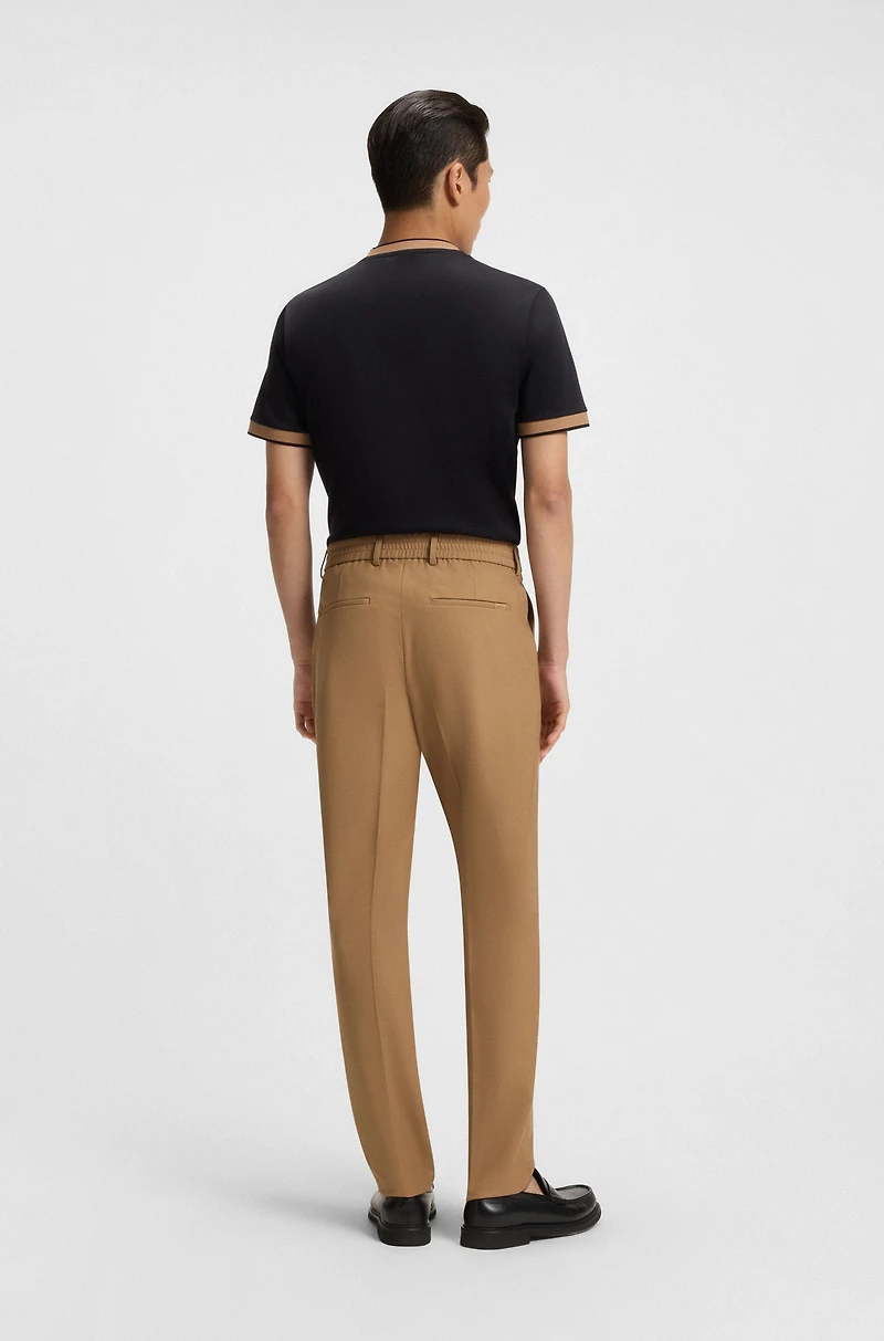 Tapered-fit trousers machine-washable stretch fabric