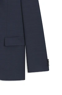 Regular-fit suit micro-patterned wool