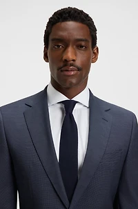 Regular-fit suit micro-patterned wool