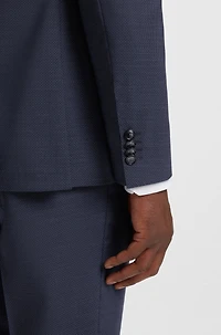 Regular-fit suit micro-patterned wool