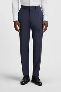 Regular-fit suit micro-patterned wool