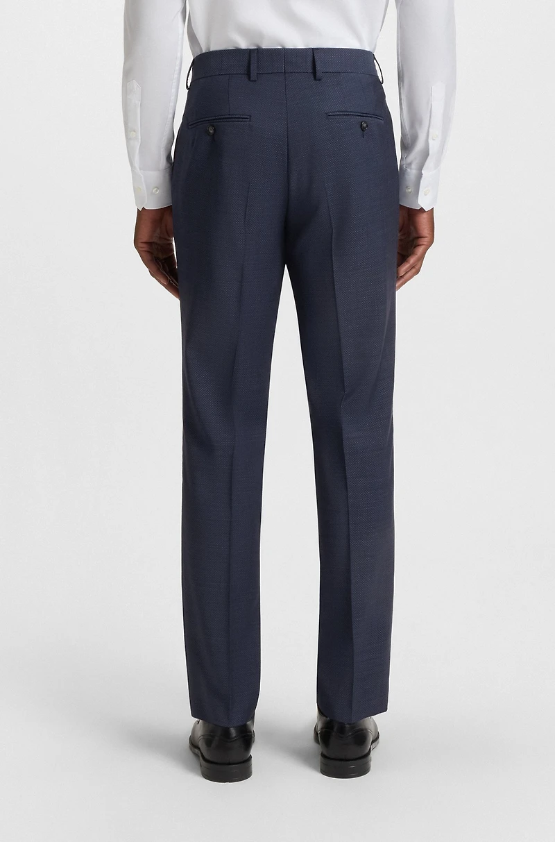 Regular-fit suit micro-patterned wool