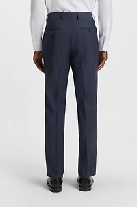 Regular-fit suit micro-patterned wool