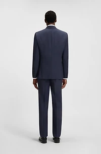 Regular-fit suit micro-patterned wool