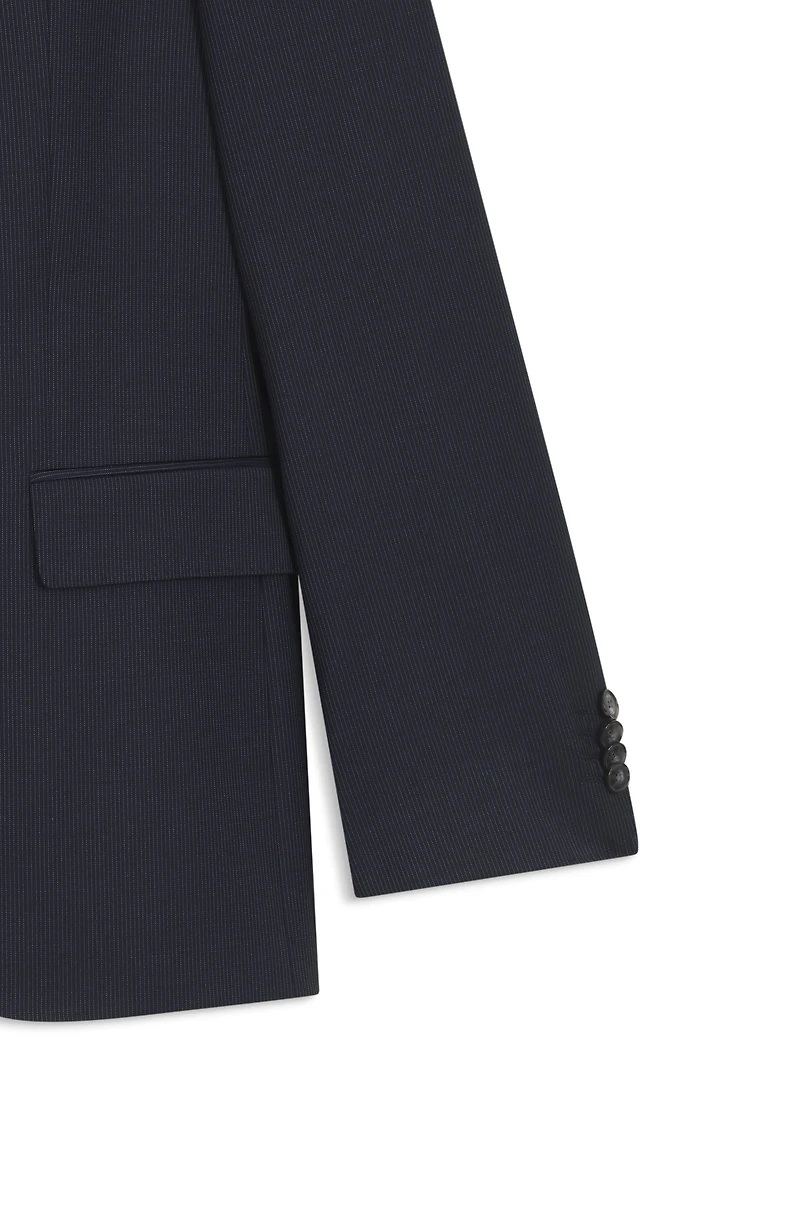 Regular-fit suit striped virgin wool