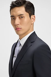 Regular-fit suit striped virgin wool