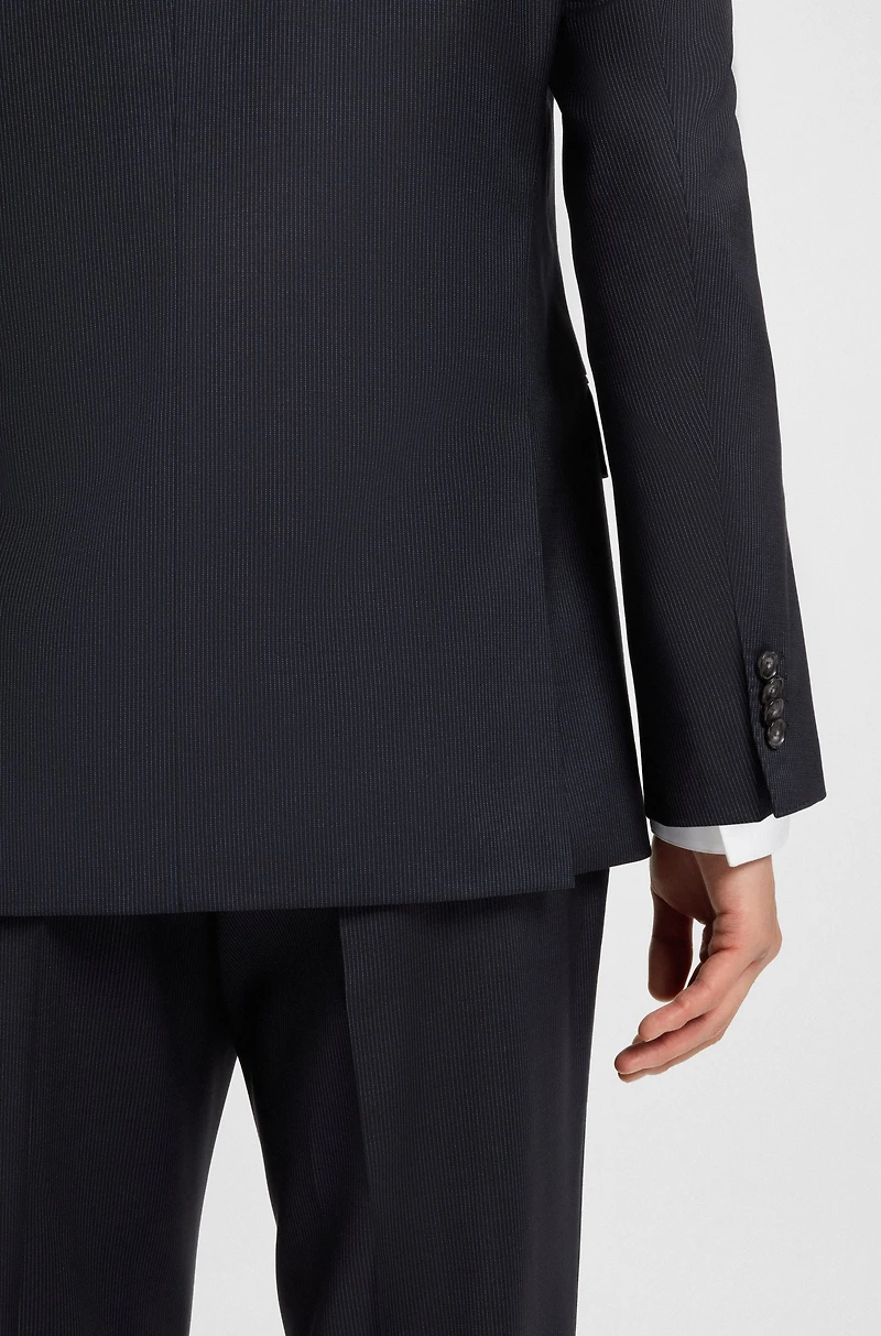 Regular-fit suit striped virgin wool