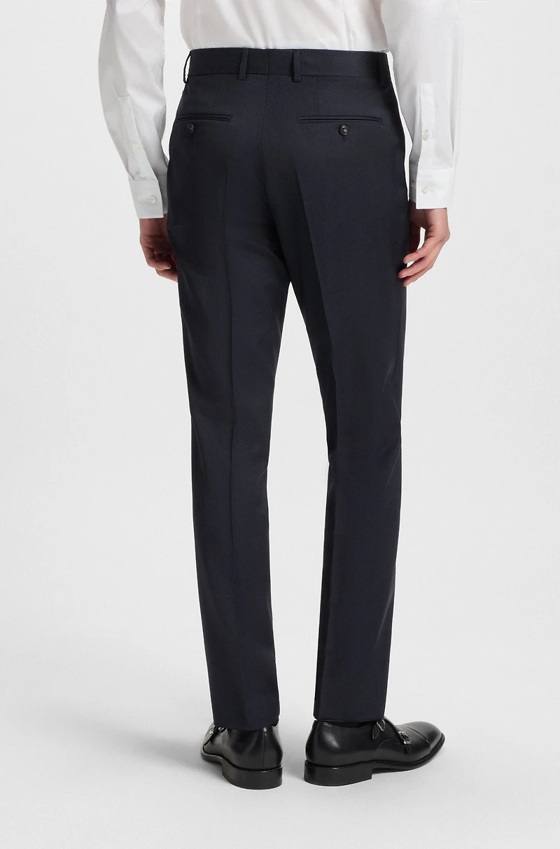 Regular-fit suit striped virgin wool