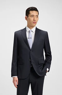 Regular-fit suit striped virgin wool