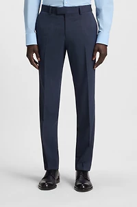 Slim-fit suit micro-patterned stretch fabric