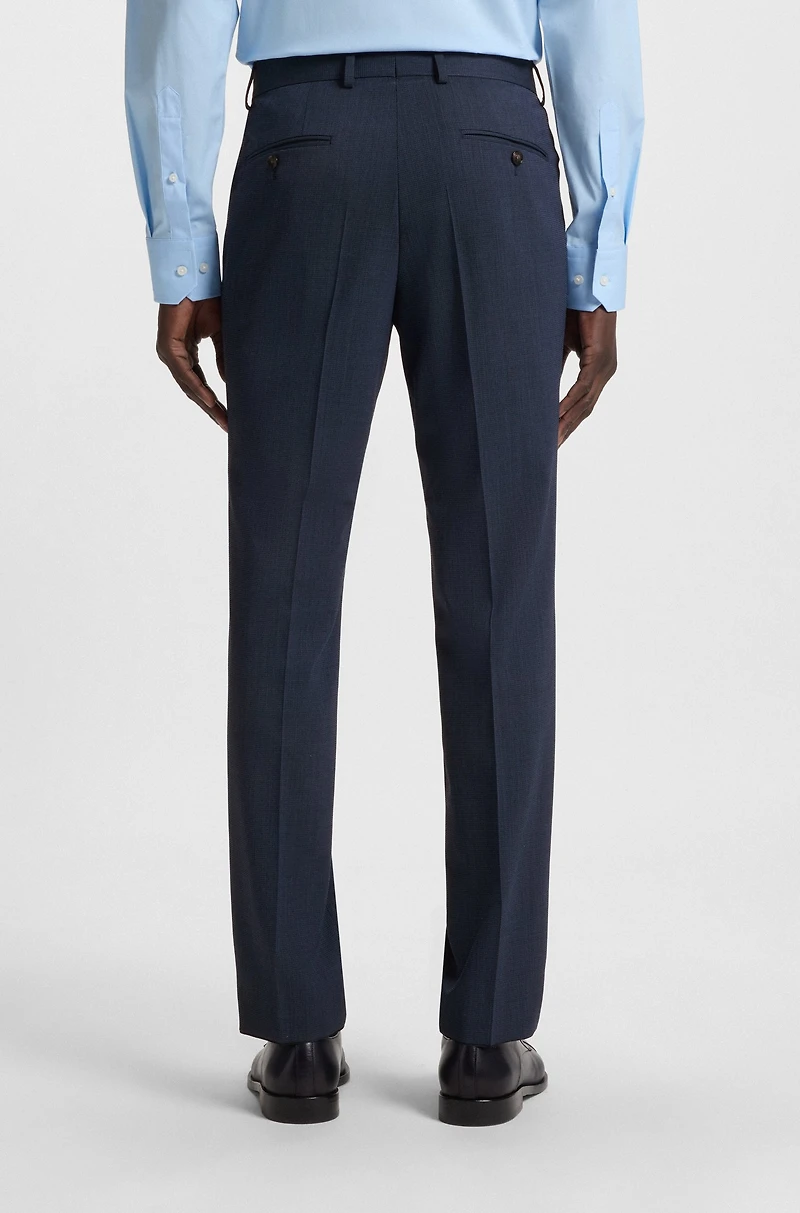 Slim-fit suit micro-patterned stretch fabric