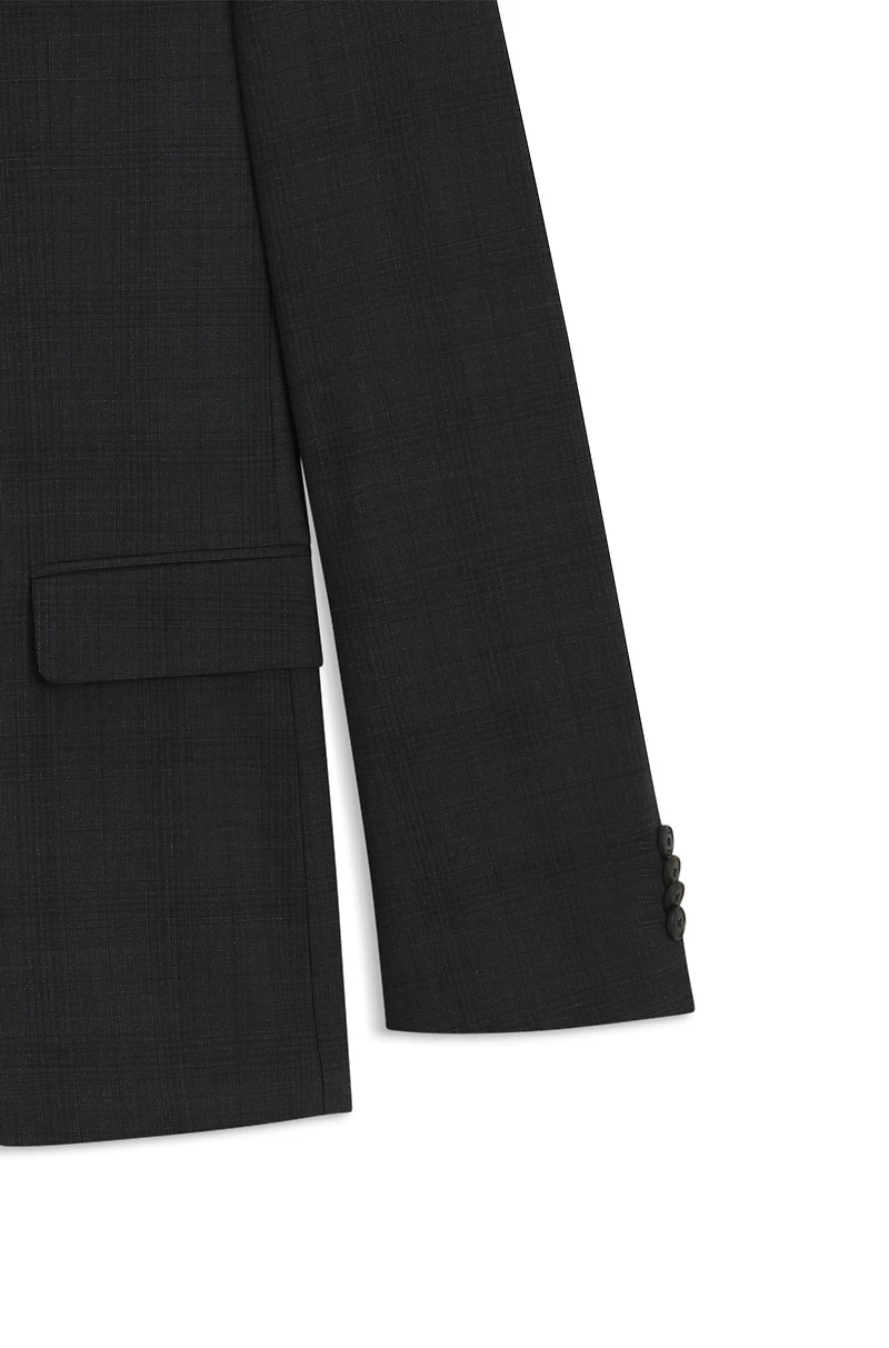 Slim-fit suit checked crease-resistant stretch wool