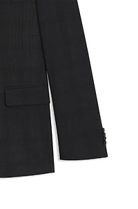 Slim-fit suit checked crease-resistant stretch wool