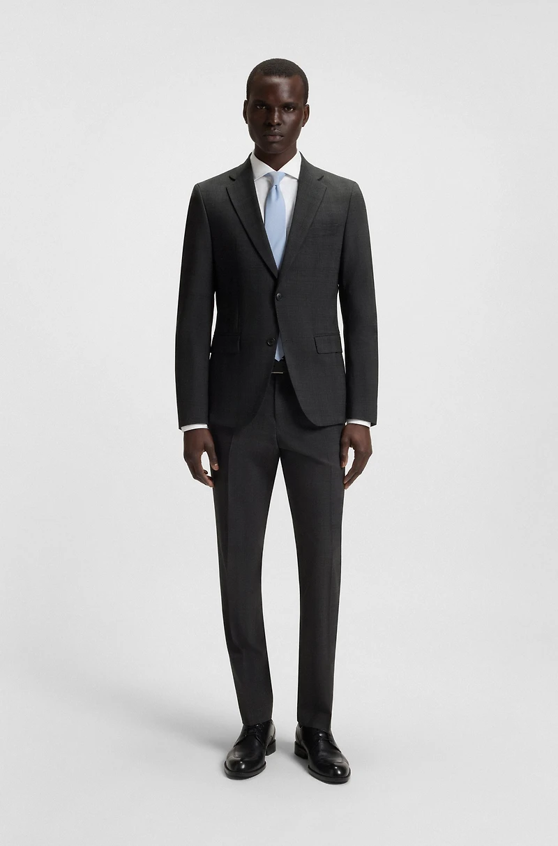 Slim-fit suit checked crease-resistant stretch wool