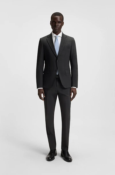 Slim-fit suit checked crease-resistant stretch wool