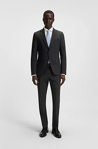 Slim-fit suit checked crease-resistant stretch wool
