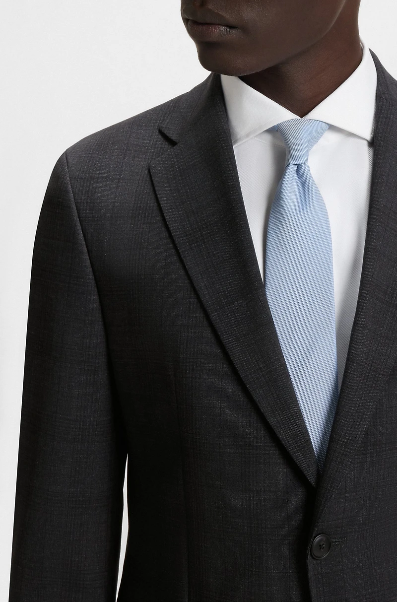 Slim-fit suit checked crease-resistant stretch wool
