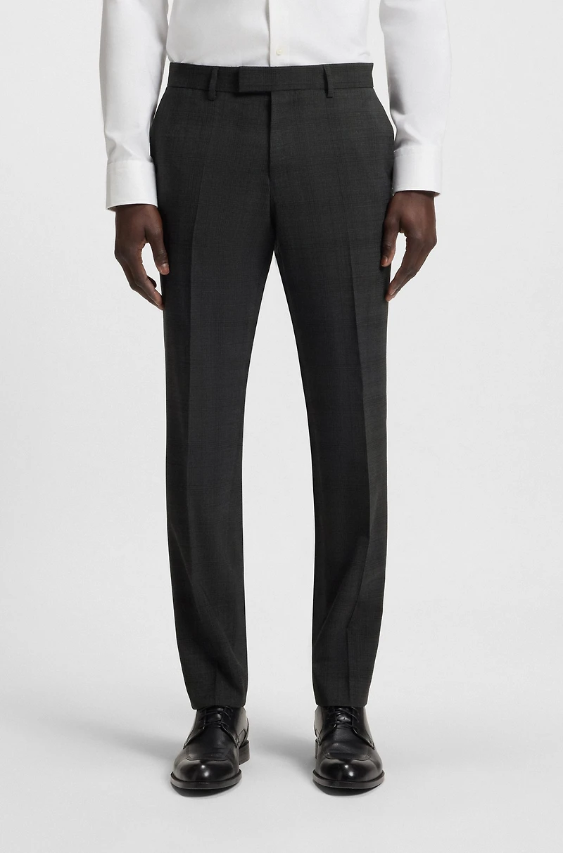 Slim-fit suit checked crease-resistant stretch wool