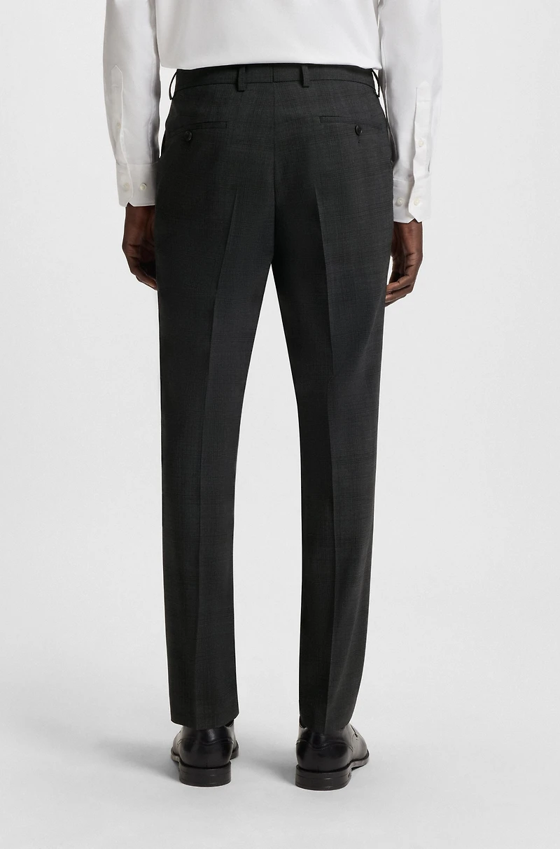 Slim-fit suit checked crease-resistant stretch wool