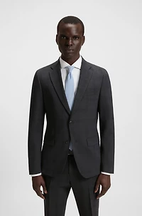 Slim-fit suit checked crease-resistant stretch wool